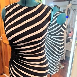 White House Black Market Diagonal Striped Backless Dress